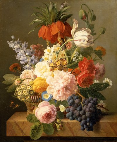 Natura morta con fiori e frutta, 1827 da Jan Frans van Dael